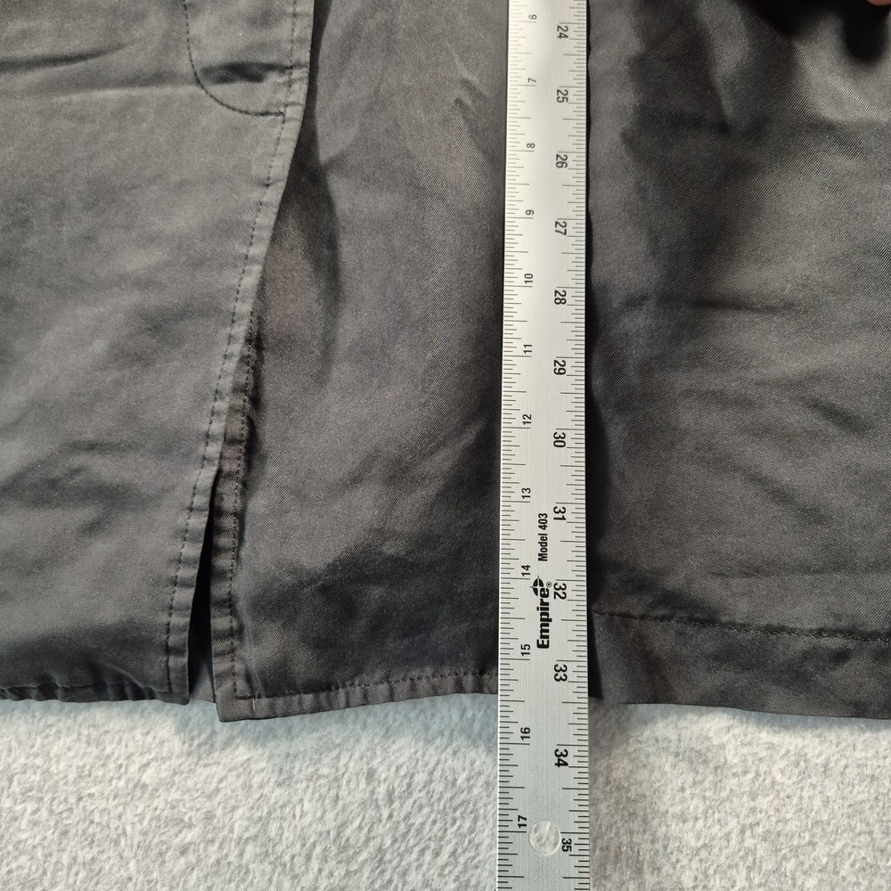 Burberry Silk Hooded Car Coat Jacket Nova Check Cuff Women's L Black Lightweight - Picture 7 of 9